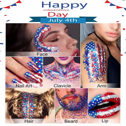 🔥 Last Day: 70% Off 4th of July Glitter Stick | Red, White & Blue Hair & Body Glitter