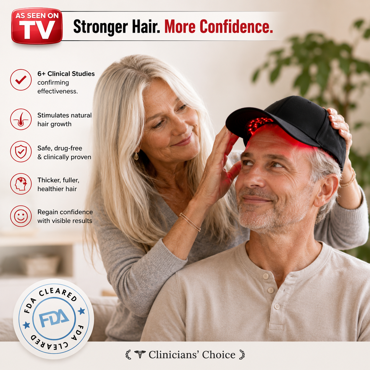 🔥 Advanced Clinical-Grade Red Light Hair Regrowth Therapy Cap